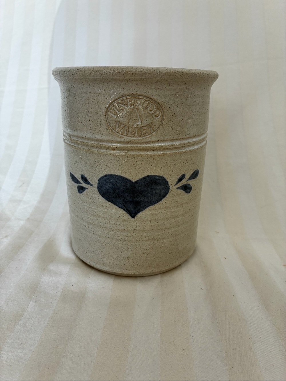 Vintage Pinewood Valley Pottery Salt-glazed Stoneware Crock